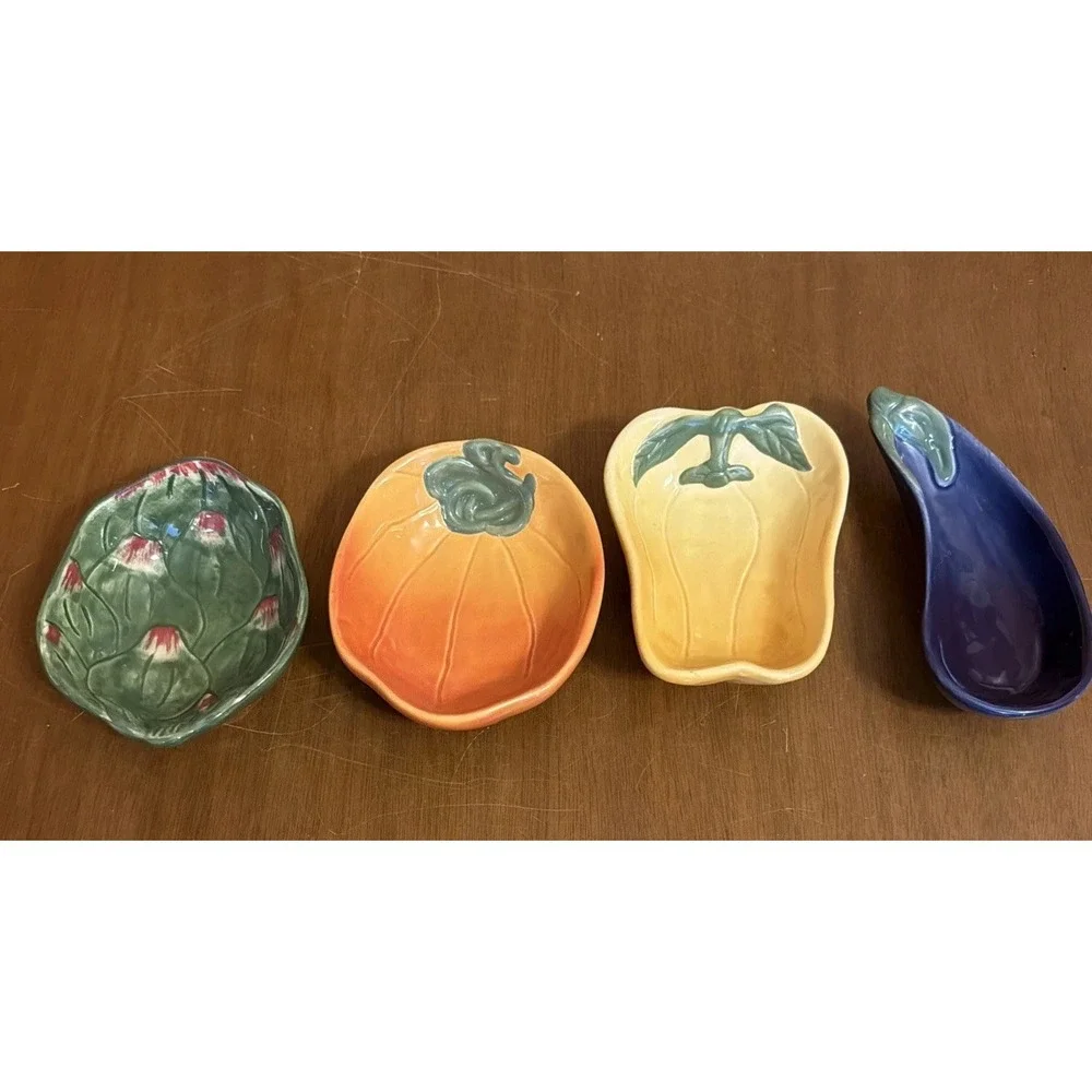 Williams Sonoma  JARDIN POTAGER  Vegetable Dip Bowls Set of 4 Condiment Dishes